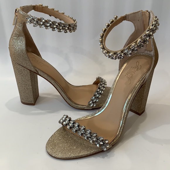 Jewel Badgley Mischka Mayra Heel - Gold Glitter - Picture 3 of 12